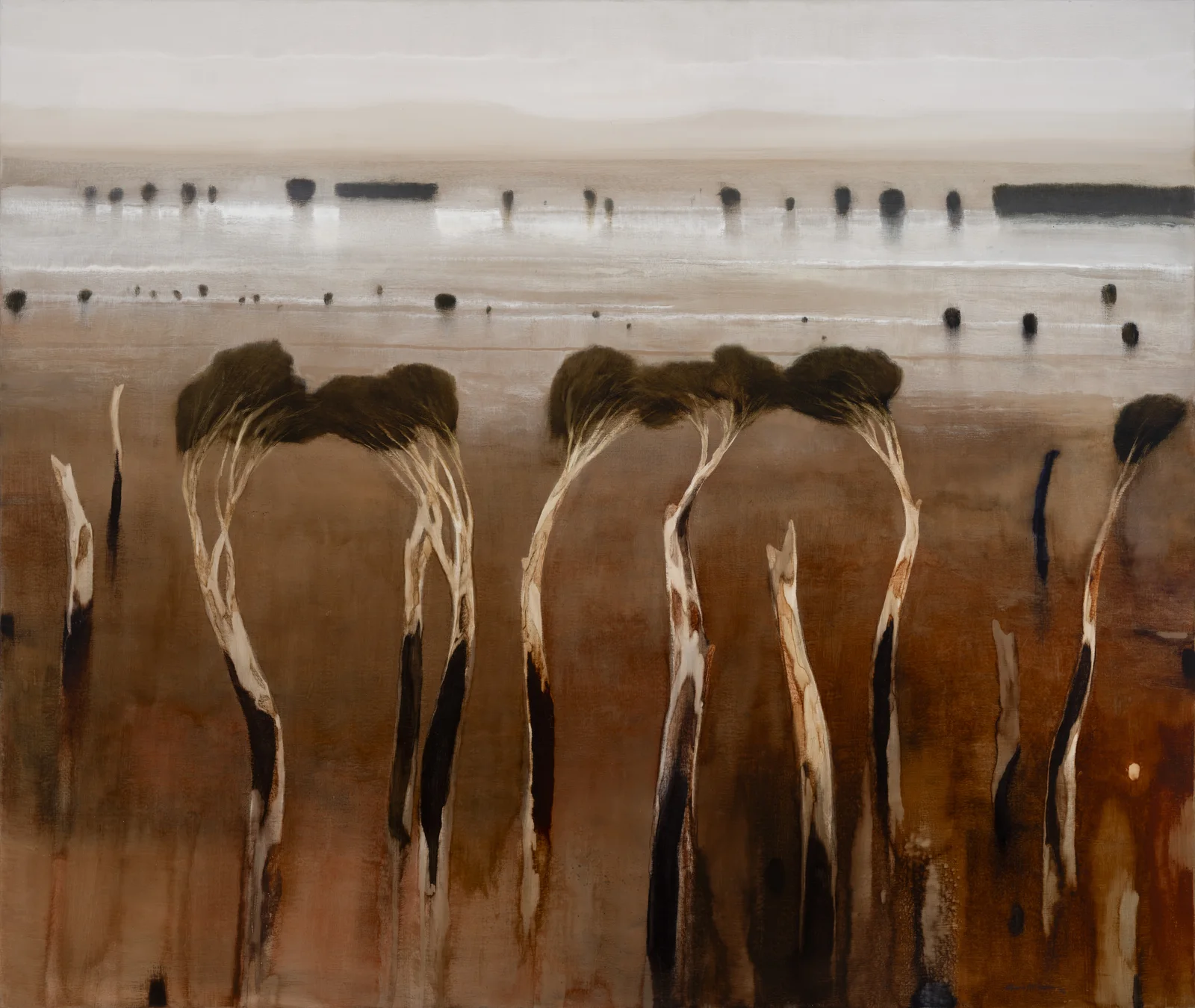 New fires, old lakes — Oil on linen by Graeme Altmann